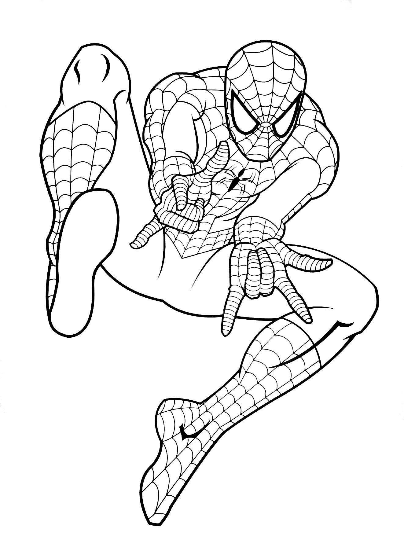 Coloriage de Spiderman à colorier pour enfants - Coloriage Spiderman