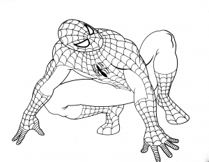 Dessin de Spiderman gratuit à télécharger et colorier