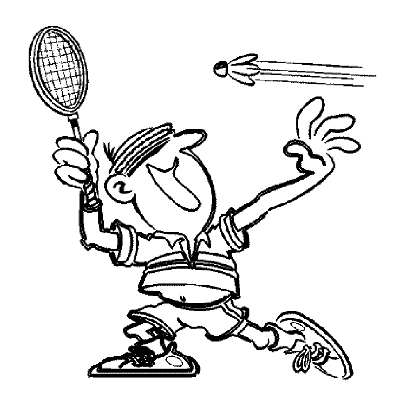 Coloriage sur le thème du Badminton