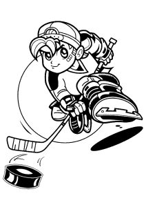 Jeune garçon en train de jouer au hockey sur glace