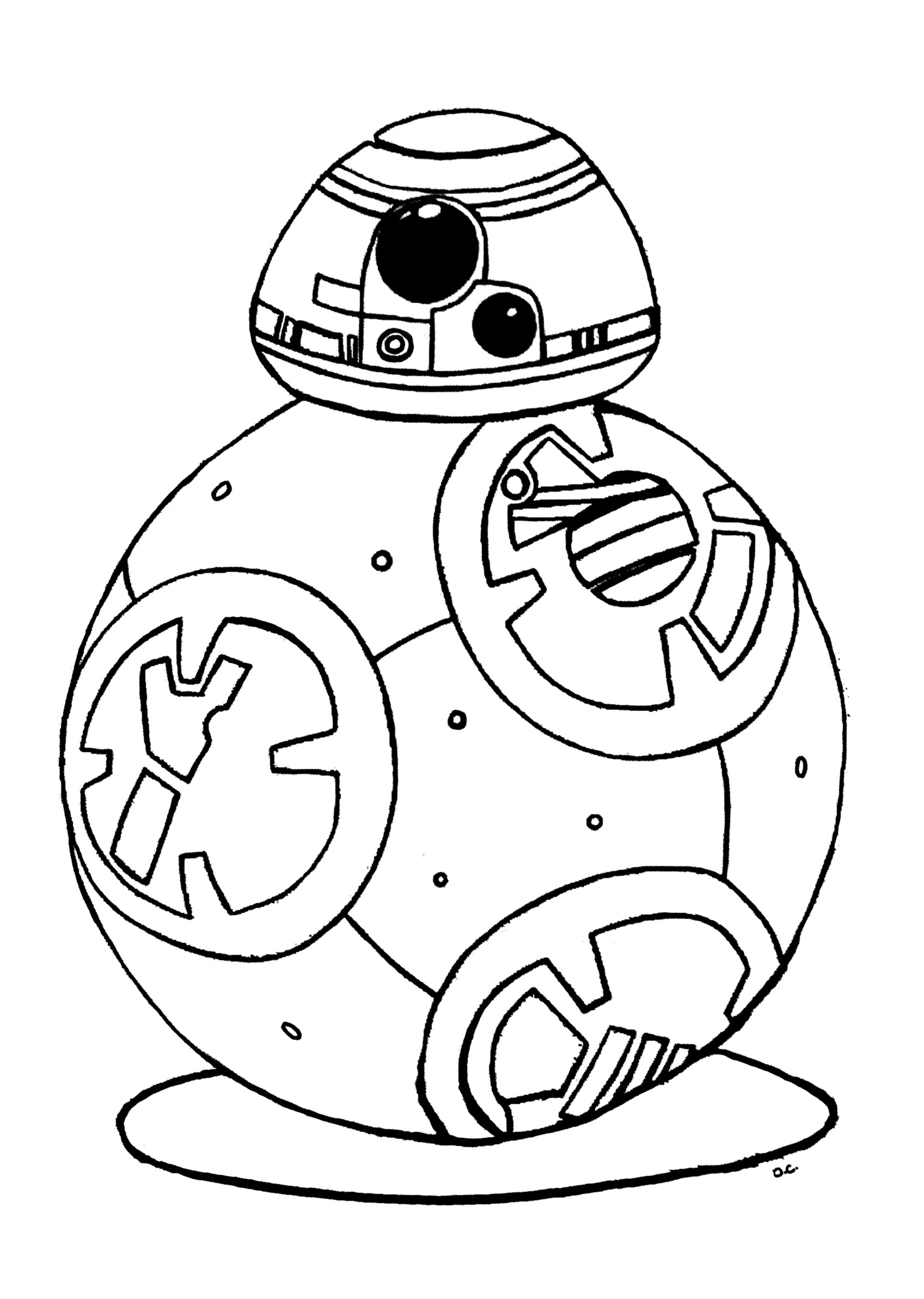 Coloriage inspiré du robot droïde BB-8 de Star Wars 7 (Le réveil de la force)