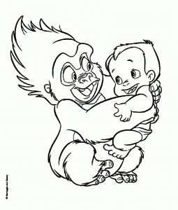 Petit singe et bébé Tarzan
