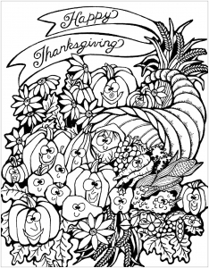 Dessin de Thanksgiving gratuit à imprimer et colorier
