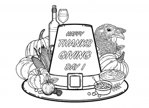 Coloriage de Thanksgiving à imprimer pour enfants