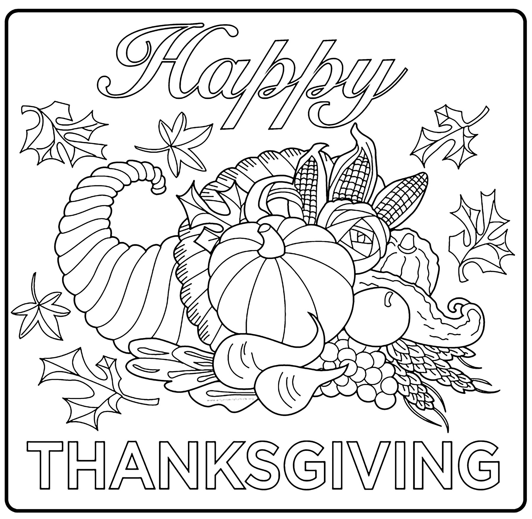 Dessin De Thanksgiving Gratuit T l charger Et Colorier Coloriage
