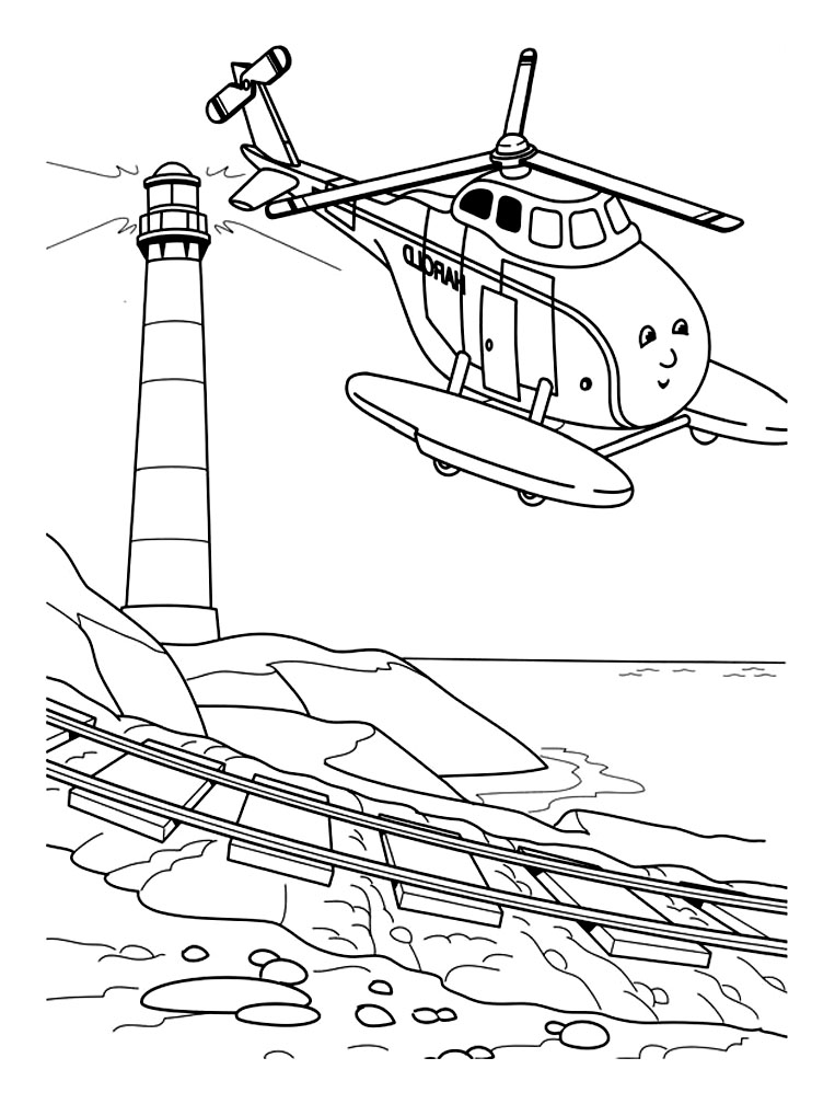 Un hélicoptère à colorier