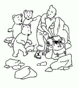 Coloriage de Tintin à colorier pour enfants
