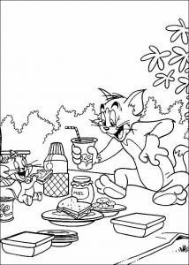Coloriage de Tom et Jerry à colorier pour enfants