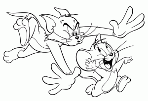 Coloriage de Tom et Jerry à imprimer pour enfants