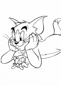 Coloriage de Tom et Jerry à imprimer pour enfants
