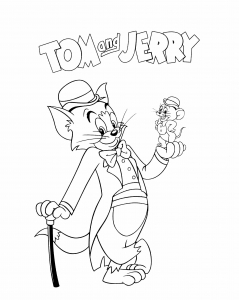 Dessin de Tom et Jerry gratuit à télécharger et colorier