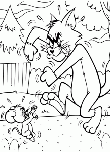 Coloriage de Tom et Jerry à telecharger gratuitement