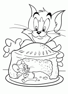 Coloriage de Tom et Jerry à imprimer gratuitement