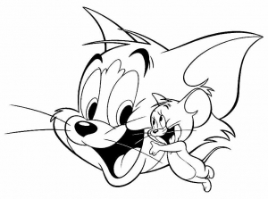 Coloriage de Tom et Jerry à imprimer