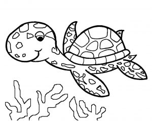 Coloriage de tortue à colorier pour enfants