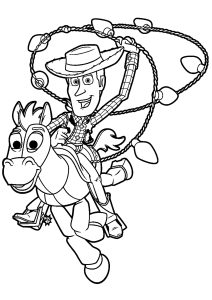 Woody en mode cowboy sur son cheval