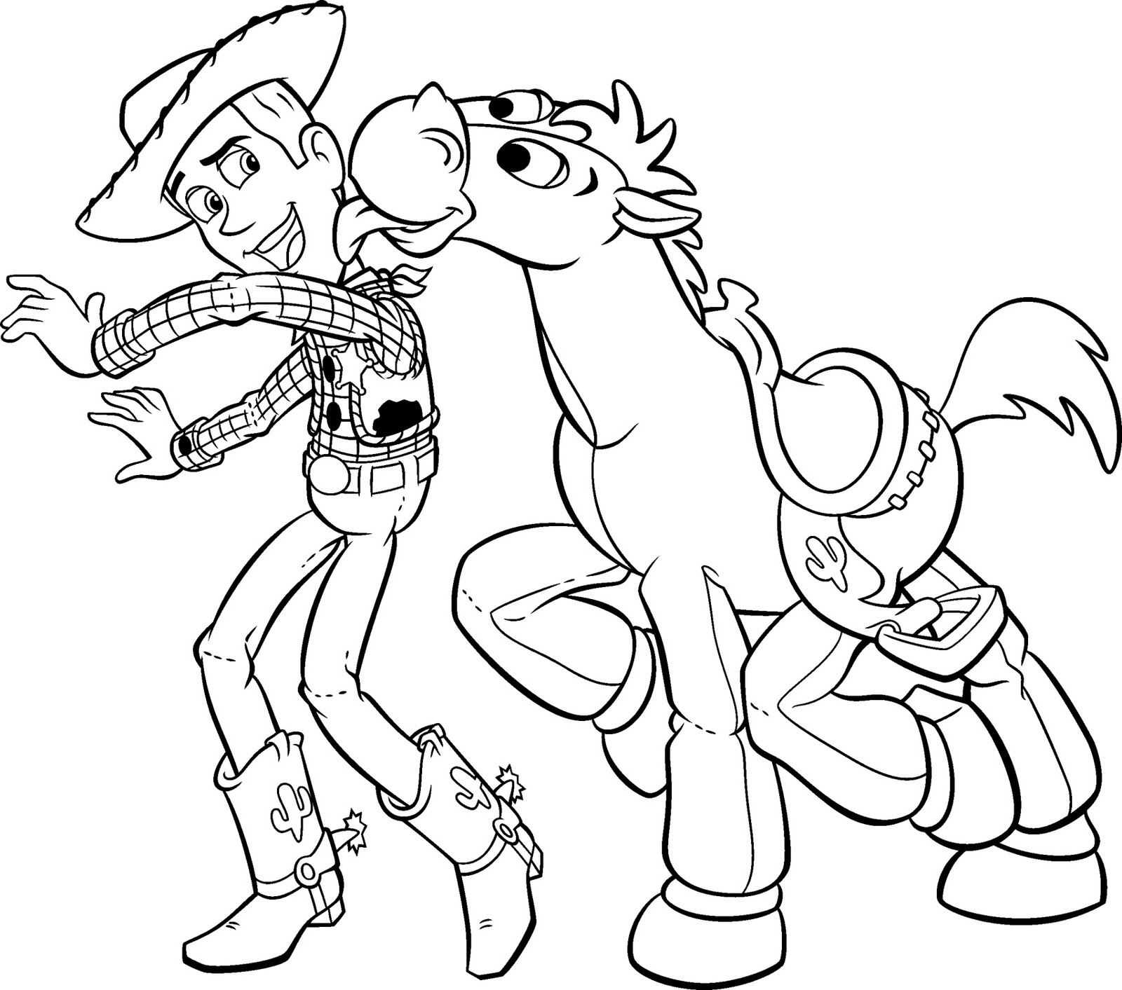 Woody et son fidèle destrier Dada à mettre en couleurs