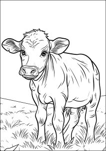 Vache dans un champ, très réaliste