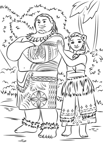 Tui et Sina, les parents de la princesse Vaiana