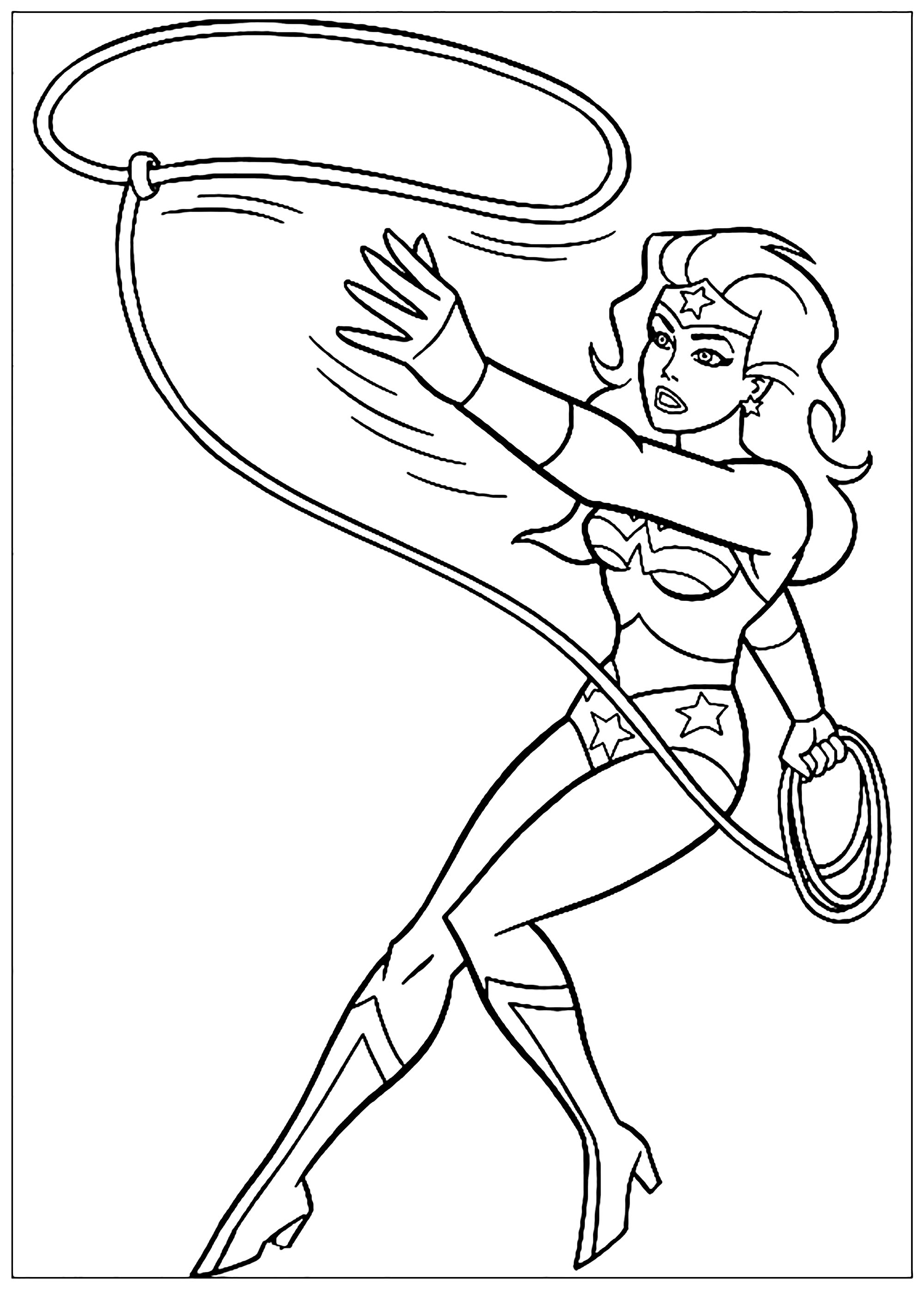 A vous de colorier la super héroïne en pleine action !