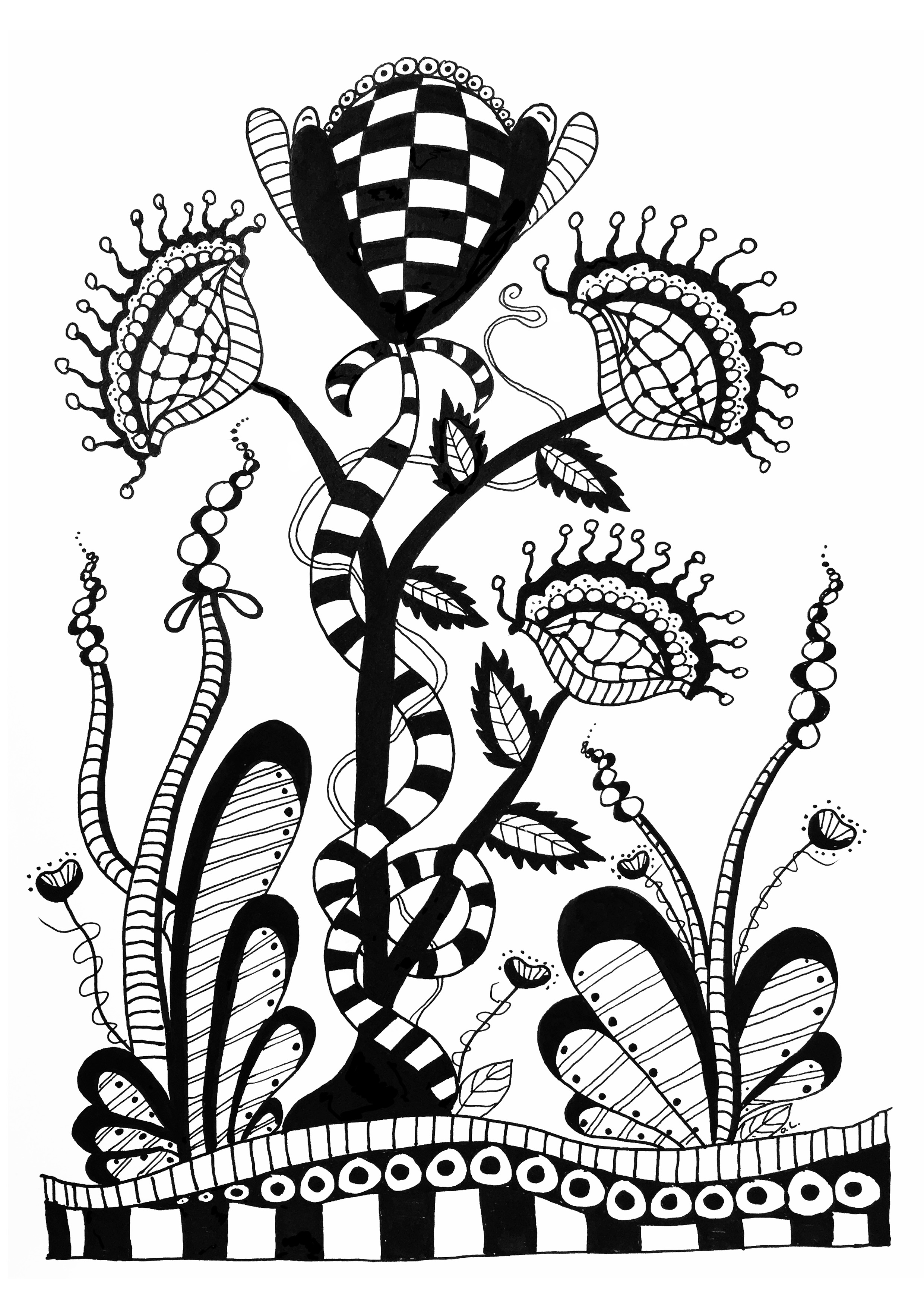 Zentangle a colorier fleurs sauvages Coloriage Zentangle image=zentangle zentangle a colorier fleurs sauvages par olivier 1