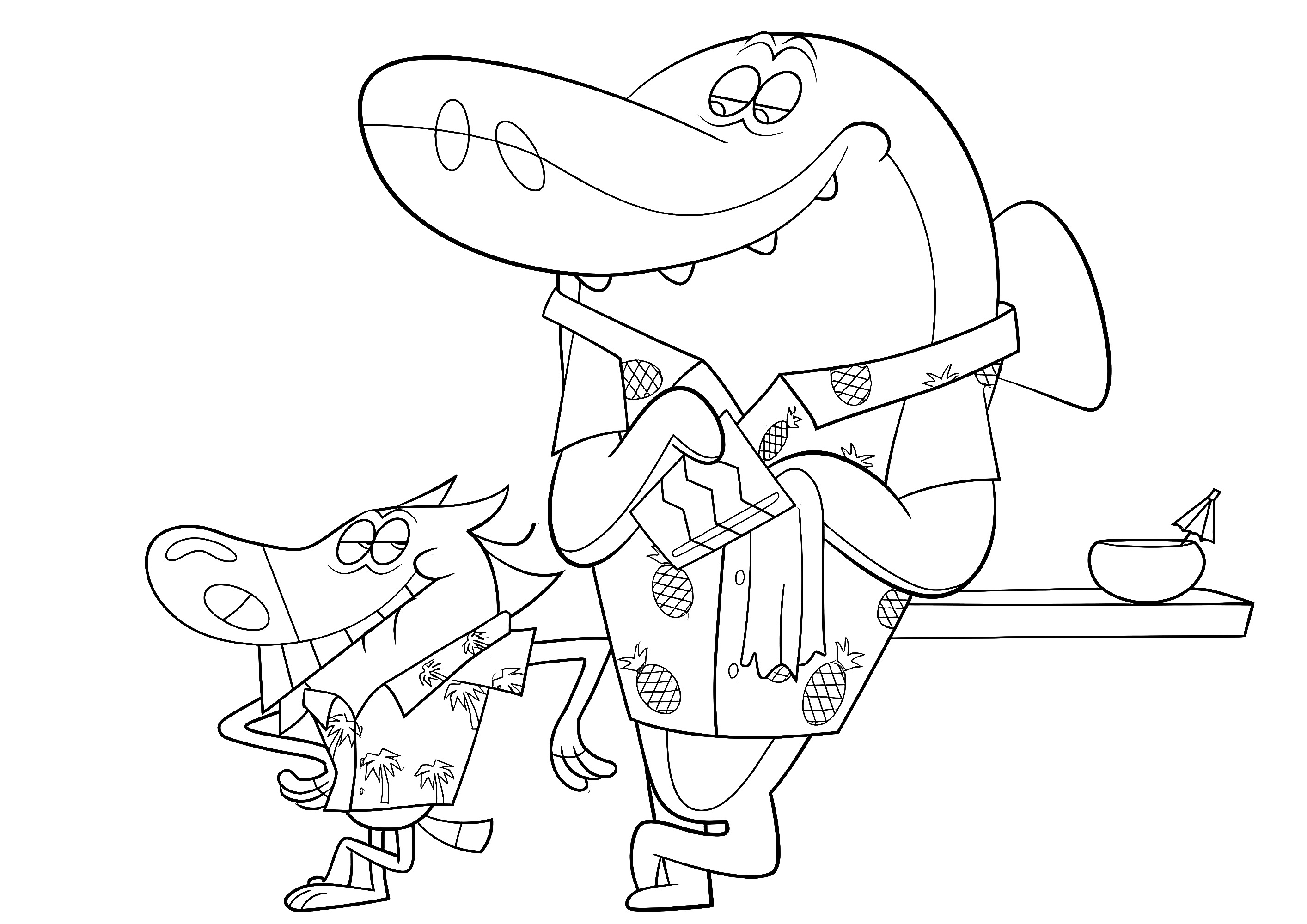 Les amis Zig et Sharko - Coloriage Zig et Sharko pour enfants
