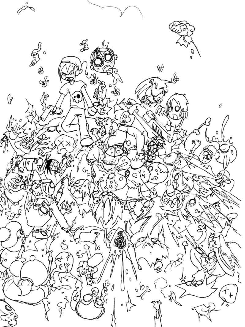 coloriage zombies 8 free to print